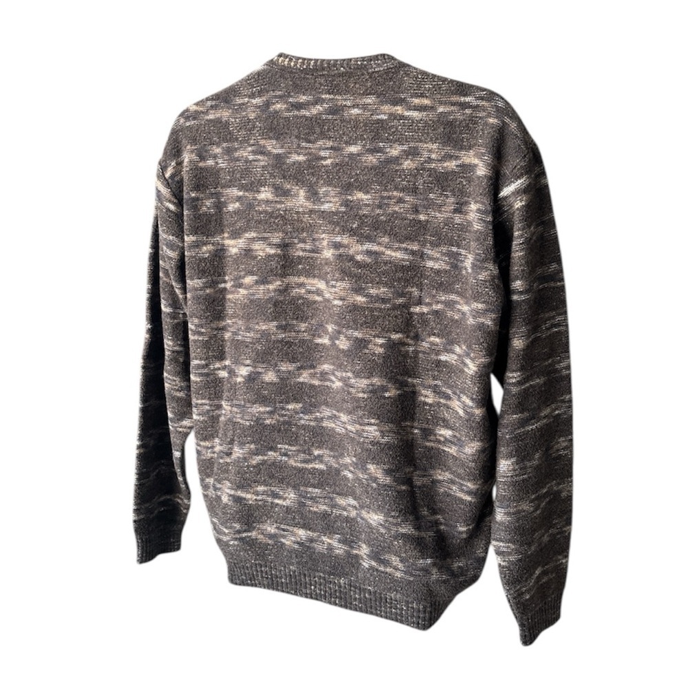 Zegna Lightweight Wool Blend V-Neck in an Earthy Multi-Tonal Knit - Size 50/M - Picture 8 of 14
